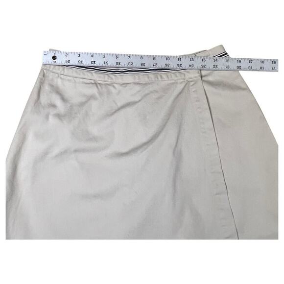 Tommy Hilfiger Khaki Wrap Front Skort Size 8 Neutral Light Academia Uniform - Picture 5 of 9